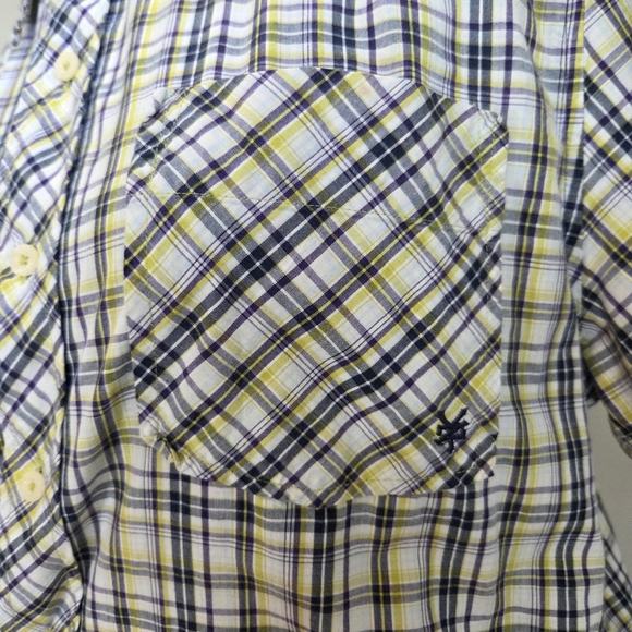 Zoo York Yellow and Black Casual Button Down Shirt Size Med - Picture 5 of 10